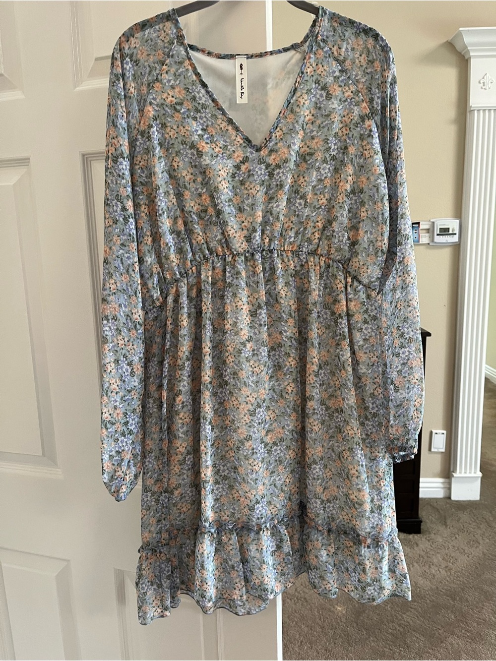Vanilla Bay Floral V-Neck Long Sleeve Dress
